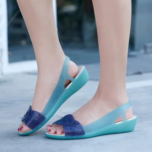 POLALI Women Sandals Beach Jelly Shoes Woman Flat Sandals New EVA Soft Mixed Candy Colors Summer Casual Slip On Sandals