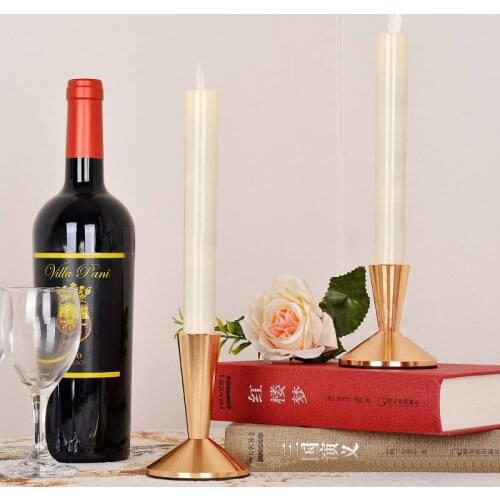 Electroplating Gold Tall Candle Holder Metal Craft Home Decoration Household Dining Table Romantic Iron Candle Holder Vertical