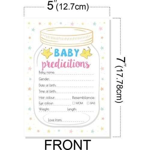 10 Pack Advice and Prediction Cards for Baby Shower Game Parent Message Advice 24BE