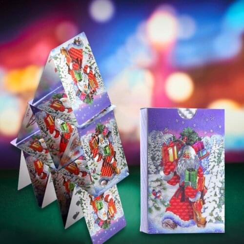 2 Sets of Playing Cards With Foil Poker Christmas Style Plastic Poker Playing Cards Waterproof Cards Gambling Board Game