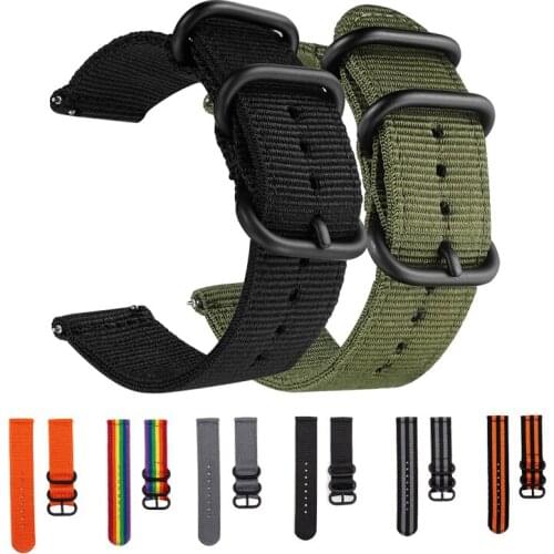 20 22mm Nylon Canvas Strap For Huami Amazfit Bip GTS GTR 42 47 mm Bracelet band For Xiaomi Amazfit Stratos 3 2 2S Pace Strap