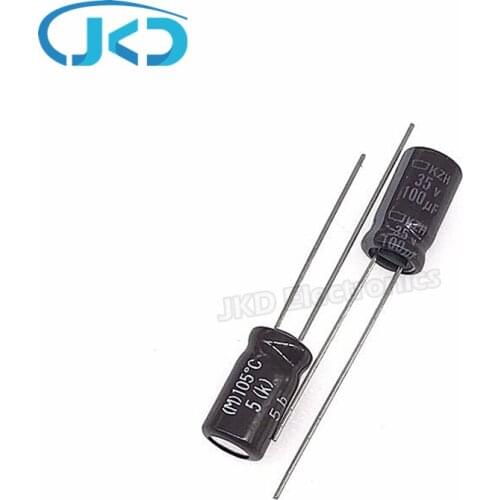20pcs 100uF 35V NIPPON NCC KZH Series 6.3*11mm 35V100uF Aluminum Electrolytic Capacitor NIPPON CHEMI CON 100UF 35V