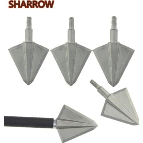 3/6pcs Fixed 2 Blades Broadhead 136 Grain Arrowhead 17-4PH Solid Wide Head Blade For Bow Hunting Archery Shooting Accessories