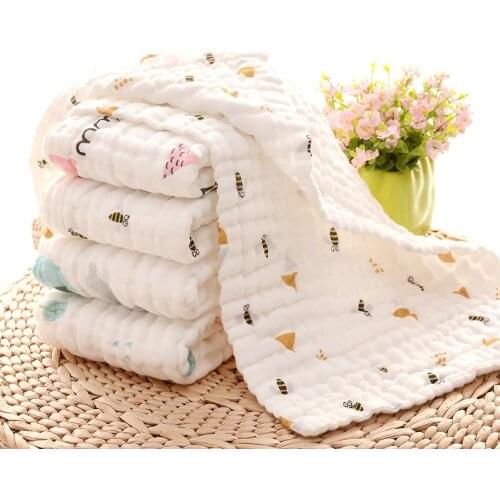 5PCS/LOT Infant Baby High-density Six-layer Bubble Wash Gauze Childrens Towel Face Towel Without Fluorescent Small Towel
