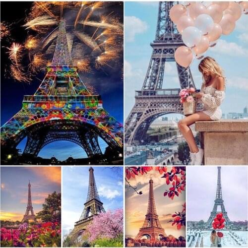 5D Diy Diamond Painting Full Square Paris Tower Cross stitch Embroidery Diamond Mosaic Landscape Picture of Rhinestones Decor