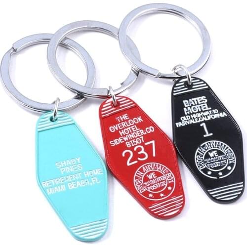 TV Show Twin Peaks The Great Northern Hotel Room 315 Keychain The Overlook Hotel 237 Logo Key Chain for Women Men Car Keyring