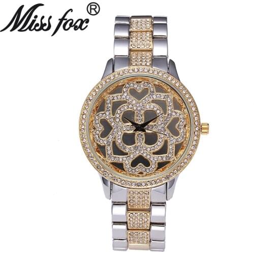 Miss Fox Gold Watches Women Luxury Quartz Wristwatches Ladies Steel Clock Montre Femme for Female Relogio Feminino Hodinky Saat