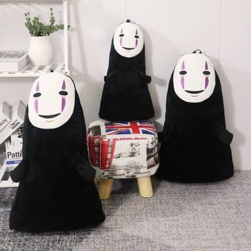 40/60cm Stuffed Faceless Man Ghost Plush Toys Japan Anime No Face Man Toys Spirited Away Cartoon Doll Kaonashi Kids Gift
