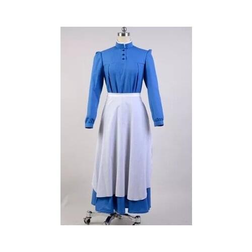 Howls Moving Castle Howl no Ugoku Shiro Sophie Hatter Pendragon Maid Dress Cosplay Costume