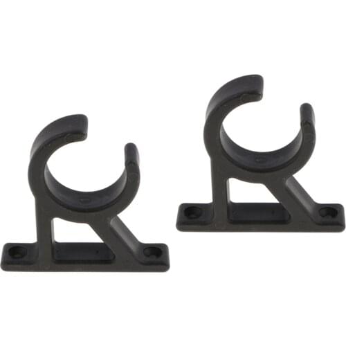2pcs 1-3/4" Opening Boat Boarding Ladder Stowing/Boat Hook Storage Clips - Black