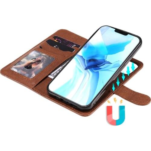 Magnetic Case use in Car Bracket for Redmi 10X 5G K20 Pro 7 6 Pro 4A 4X Case Leather Detachable Flip Wallet 2 in 3 Card Slot Bag