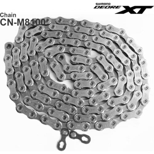 Original SHIMANO DEORE XT M8100- 12-Speed Bicycle Chains - HYPERGLIDE+ - SIL-TEC - MTB Chain 116/126L with Quick Link