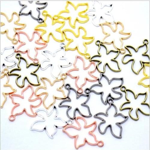 20pcs 6 Colors Available Hollow Starfish Charms Pendants