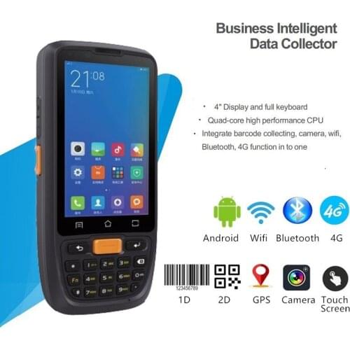 Android Barcode Scanner Handheld PDA Terminal 1D 2D Bluetooth WiFi 4G GPS Bar Code Reader Mobile Computer Data Capture Camera