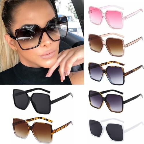 1PC Unisex Fashion Oversized Square Sunglasses Retro Big Frame Flat Top Sun Glasses Luxury Shades UV400 Protection Eyeglasses