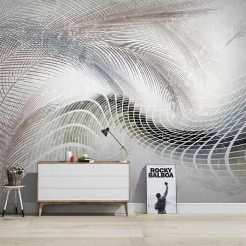 Modern feather abstract geometric lines Background Wall Wallpaper for Walls Living Room Home Improvement Non Wovens Wallpapers