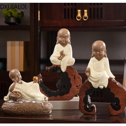 Modern minimalist simulation character little monk ornaments resin crafts office home living room coffee table ornaments