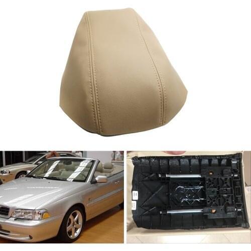 Car-styling Microfiber Leather Center Control Lid Armrest Box Cover Trim For Volvo S70 V70 C70 1993 - 1998 1999 2000 2001 Beige