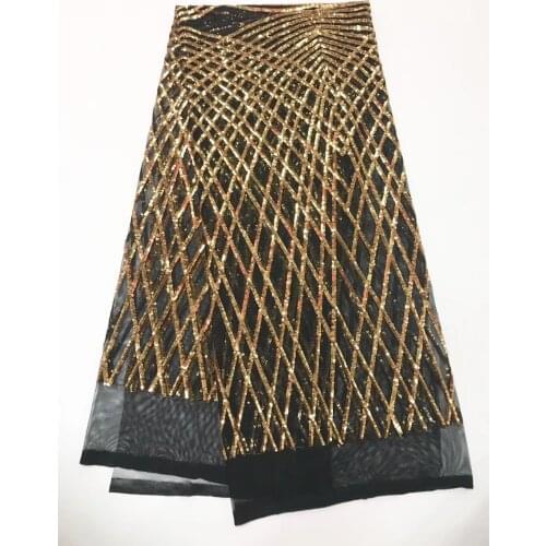 Weeding Sequins Tulle Lace Gold African Lace Fabric High Quality Nigerian French Party Lace Fabric For Tulle Lace Fabric MQ919