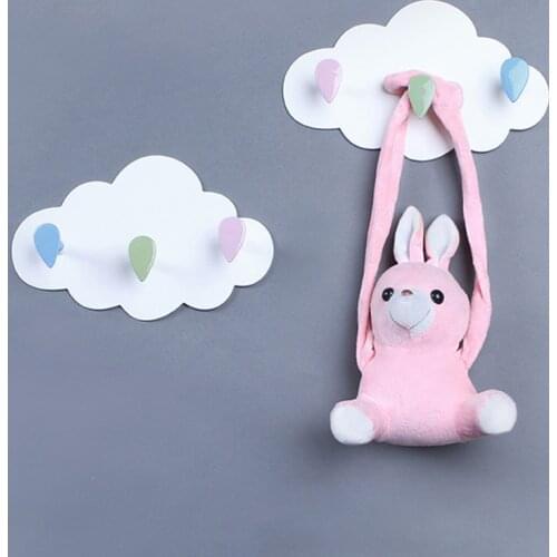 Cloud Shape Key Hangers Decorative Wall Hooks Plastic Hanging Storage Hook for Kids room Kitchen Bathroom Clothes Coat Hanger