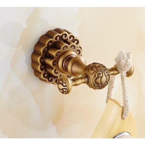 Vidric Robe Hooks Solid Brass Antique Bronze Coat Hooks Towel Rack Clothes Hat Towel Hanger Home Decor Bathroom Door Wall Hook