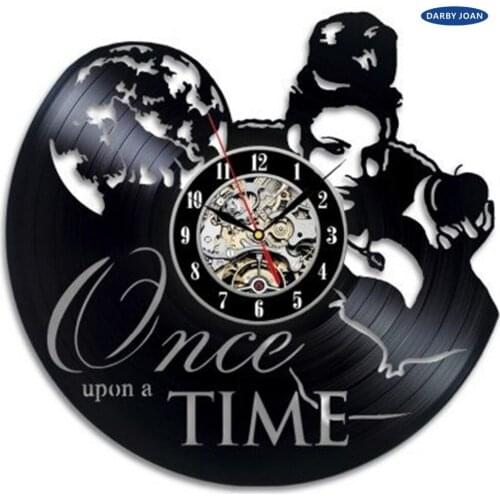 Once Upon a Time Theme Vinyl Clock Bedroom Wall Decoration,wall clock saat alarm clock reloj large wall clock duvar saati