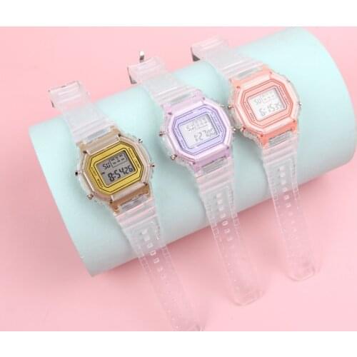 Fashion Unisex Waterproof Casual Transparent Digital Sports Luminous PVC Watch Clock Sport Watch Rubber Watches Rubber Watches