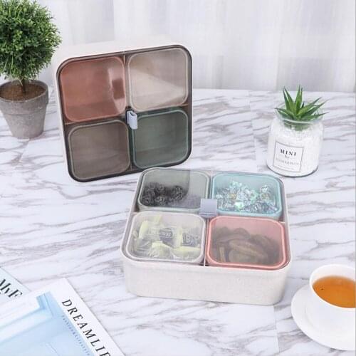 Rotatable Food Snack Tray Storage Containers Candy Plates Snack Dish Box Dried Nuts Plate Creative Decoration Organizer LSN08