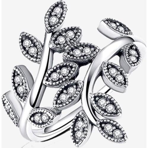 925 Sterling Silver Pan Ring New Elegant Leaf Fold Ring For Women Wedding Party Gift Fashion Jewelry