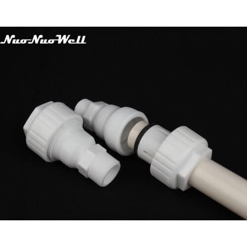 1pc NuoNuoWell POM 1/2" 3/4" Male thread to 25mm Straight Quick Connector Water Pipe Adapter For Garden Irrigation Fish Tank