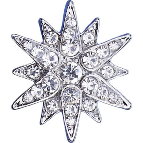 1Pcs Charming MenS Brooch Full Diamond Six-Pointed Star WomenS Shirt Collar Pin Collar Pin Personalized Suit Corsage Badge