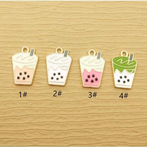 10pcs 15x21mm milk tea cup charm enamel charms for jewelry making and crafting fashion earring pendant necklace bracelet charm