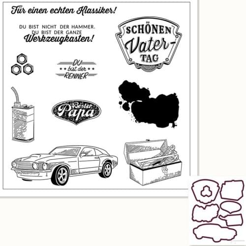 14x14 Cartoon Car Transparent Silicone Rubber Stamp And Metal Die Sheet Cling Scrapbooking DIY Cute Pattern Photo Album