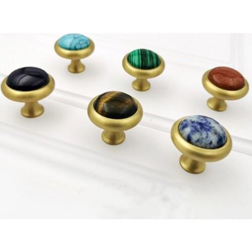 32mm fashion natural color pearl shell jade wardrobe drawer shoe cabinet cupboard copperyellow brass konb wall decoration hook