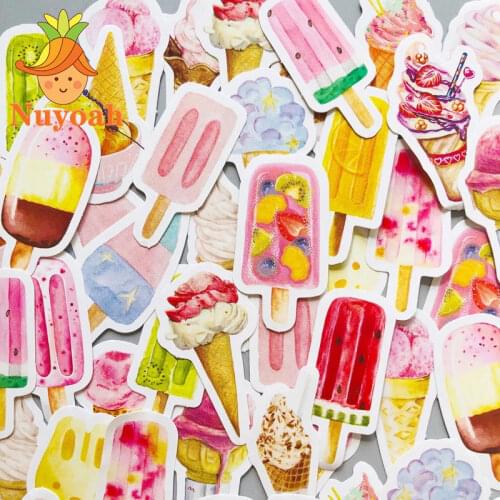 46 pcs /Box Cool Delicious Ice Cream Paper Sticker Journaling Pop Deco Diary Album Scrapbooking Stationary Label Washi Sticker