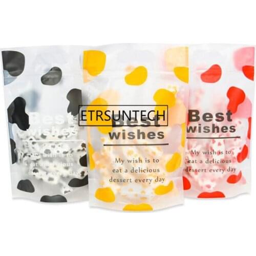 500pcs Nougat Biscuit Packing Bag Self-sealed Zipper Package Bag Cookie Nut Snack Plastic Standup Bags