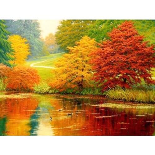 A2363 11CT/14CT/18CT/25CT/28CT oil scenery patterns Counted Cross Stitch DIY Cross Stitch Kits Embroidery Needlework Sets
