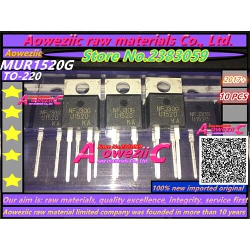 Aoweziic 2017+ 100% new imported original MUR1520G MUR1520 U1520 TO-220 Fast recovery diode 200V 15A