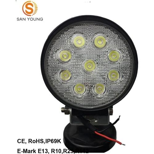 Free shipping 2PCS LED work light 27W Worklamp flood beam LED spotlight flood light truck working light LED 4 inch
