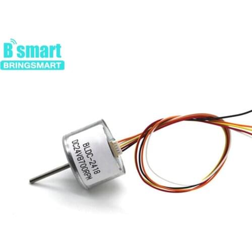 Bringsmart R2418 12V Brushless DC Motor Low noise long life Adjustable speed PWM CW/CCW Mini Motor Signal Feedback BLDC Motor