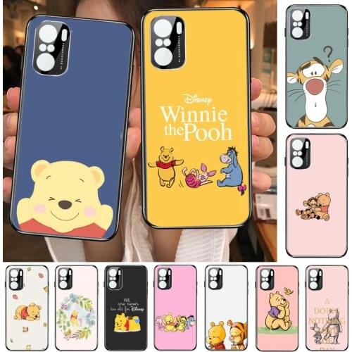 Haha Winnie Bear Phone Case For xiaomi redmi POCO F1 F2 F3 X3 Pro M3 9C 10T Lite NFC Black Cover Silicone Back Prett mi 10 ultra