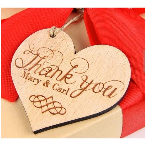Engraved custom Thank you Rustic Wedding Wooden gift tags invitation Labels cards party engagement bridal shower decorations
