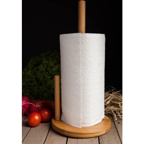 Paper Towel Napkin Holder Stand Bamboo for Home Kitchen Tables Paper Towel Rack Roll Bamboo Bathroom Countertop Accessory napkin
