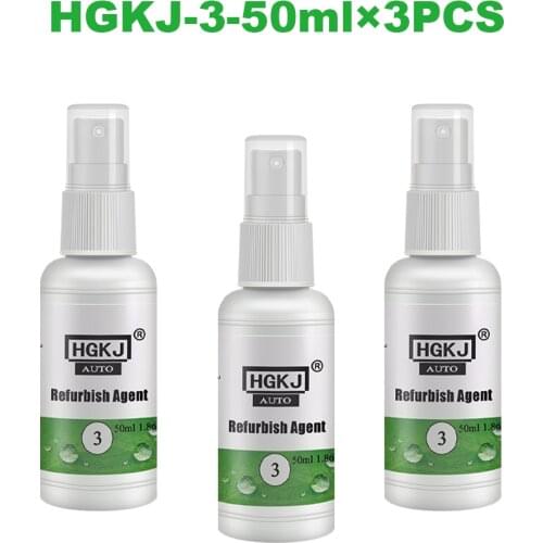 HGKJ-3-50mlX3 with Sponge of Car Interior Leather Plastic Parts Retreading Agent Plastic Renovator for Car Plastic Car Seal