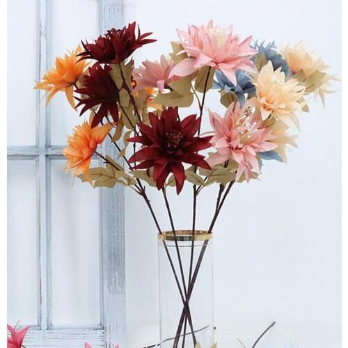 Artificial Flower 3 in 1 Easy to Care Faux Silk Simulation Flower Decor for for Wedding Home Decoration Fake Flowers
