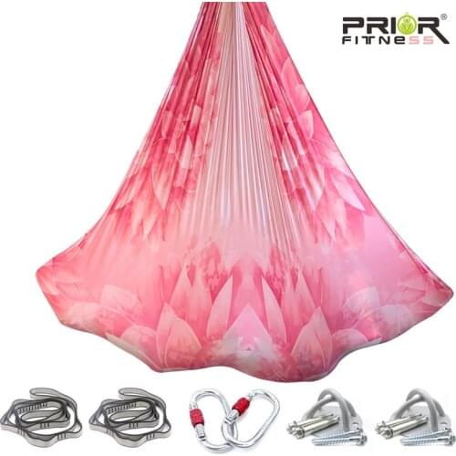 5 Meter Aerial Yoga Hammock set color gradient low-elastic sling stretch belt yoga studio with a full set of accessories