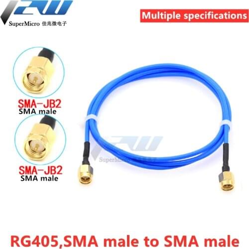 SMA to SMA connector Straight RF Coaxial Cable SMA male to SMA male RG405 086 adapter cable skin blue
