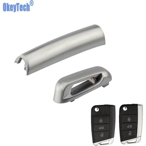 OkeyTech For V W Car Key Shell for Passat B5 Polo Mk4 Mk5 Mk6 Mk7 Octavia Beetle Caddy Tail Metal Matte Not Shinny Accessories