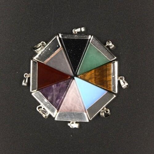 Crystal Quartz Pyramid Healing Point Reiki Chakra Pendants For Necklace
