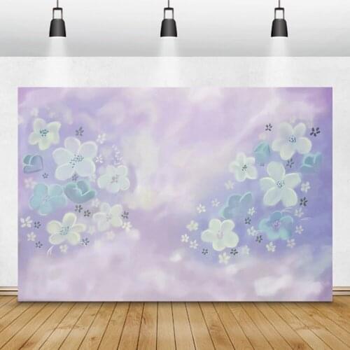 Laeacco Water Color Painting Flower Wall Food Pet Toy Baby Portrait Photozone Photophone Photography Backdrops Photo Backgrounds